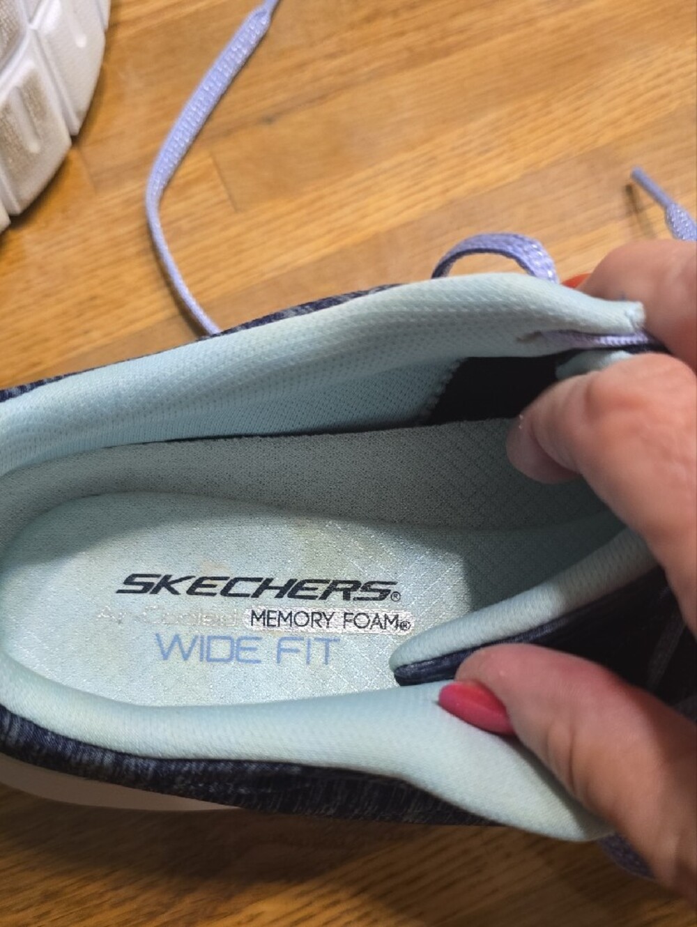 Skechers Navy and Lavender Athletic Slip-Ons - Picture 6 of 7